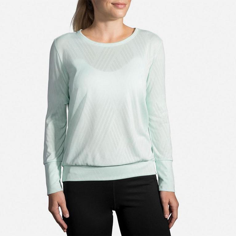 Brooks Array Women's Long Sleeve Running Shirt - Green (32096-CAFY)